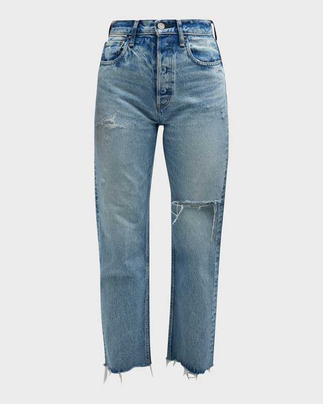 Elma Distressed Wide Straight Jeans